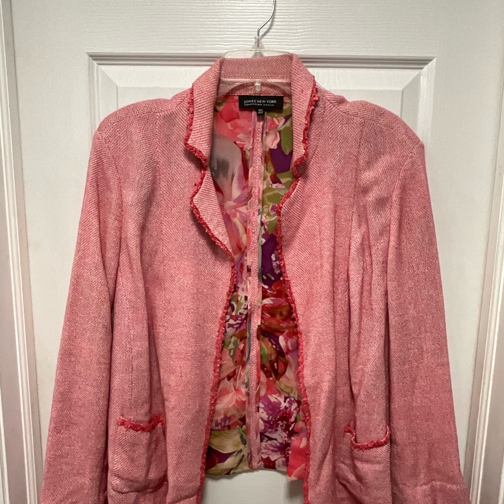 Jones New York Pink Blazer Plus Size 18W